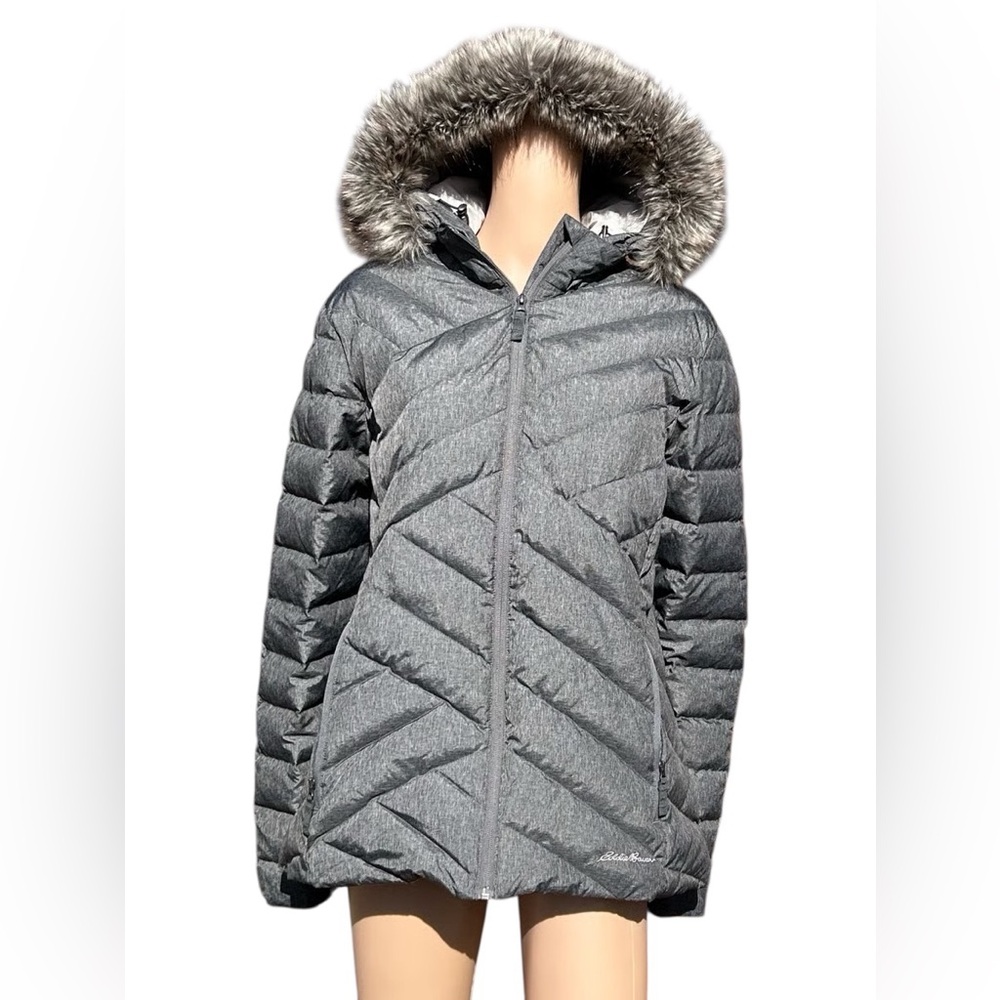 Eddie Bauer Slate Mountain Down Parka Puffer Jacket Woman’s Gray NWOT Large